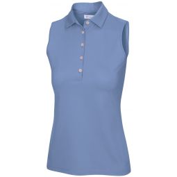 Greg Norman Womens Sleeveless Freedom Micro Pique Stretch Golf Polo - ON SALE
