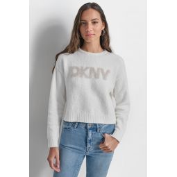 TINSEL LOGO BOUCLE SWEATER