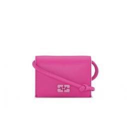 Pink GANNI Bou Wallet On Strap