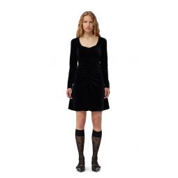 Black Velvet Jersey Mini Dress