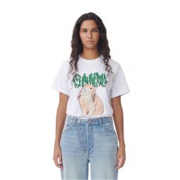 White Graphic Bunny Jersey T-shirt