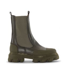Green Cleated Mid Chelsea Boots