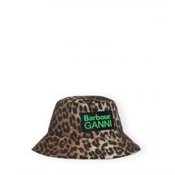 GANNI x Barbour Waxed Leopard Bucket Hat
