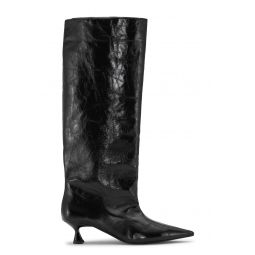 Black Soft Slouchy Knee-High Shaft Boots