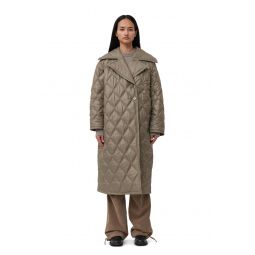 Brown Shiny Quilt Coat
