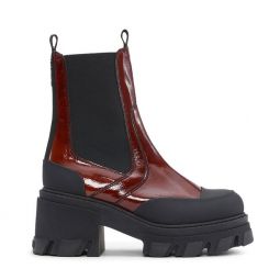 Cleated Heeled Mid Chelsea Boots