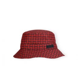 Red Printed Tech Bucket Hat