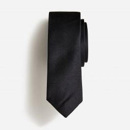 Kids silk tie in black
