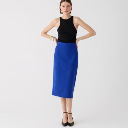 No. 3 Pencil skirt in bi-stretch cotton blend