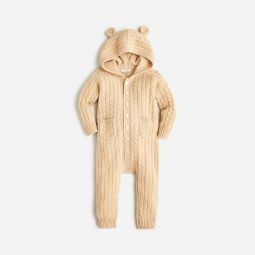 Limited-edition baby cashmere cable-knit bear one-piece