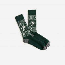 Lambswool-blend Fair Isle socks