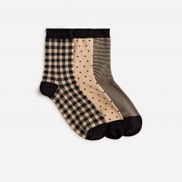 Tartan bootie socks three-pack