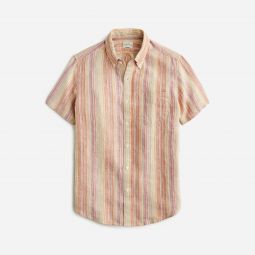 Short-sleeve Baird McNutt garment-dyed Irish linen shirt