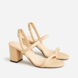 Lucie slingback block-heel sandals in leather