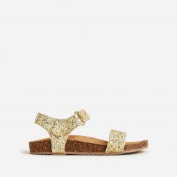 Girlsu0026apos; cork-sole glitter-strap sandals