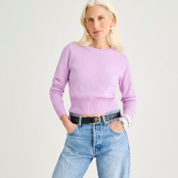 Cashmere shrunken crewneck sweater