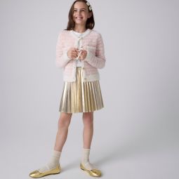 Girls pleated metallic skirt
