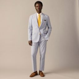 Ludlow Slim-fit unstructured suit jacket in seersucker
