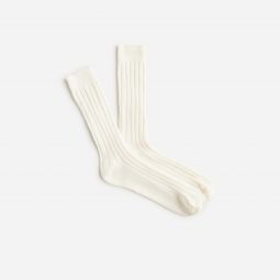 Ribbed cashmere-blend socks