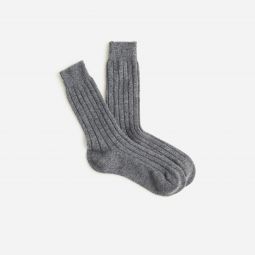 Ribbed cashmere-blend socks