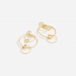 Dainty gold-plated drop-hoop earrings