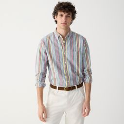 Organic cotton indigo chambray shirt in stripe