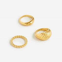 Sculptural gold rings set-of-three