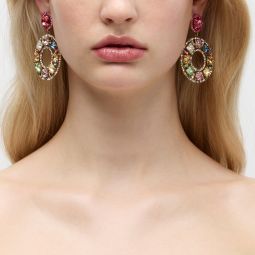Rainbow crystal cocktail earrings