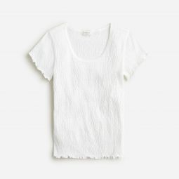 Girlsu0026apos; crinkle lettuce-hem T-shirt