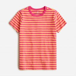 Kids short-sleeve slub cotton T-shirt in stripe