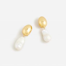 Freshwater pearl and gold earrings