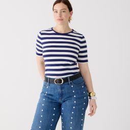 Perfect-fit elbow-sleeve T-shirt in stripe