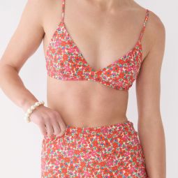 French bikini top in brilliant blooms