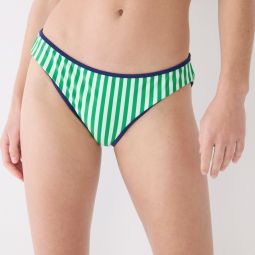 Classic full-coverage bikini bottom in reversible floral stripe