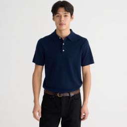Cashmere short-sleeve sweater-polo