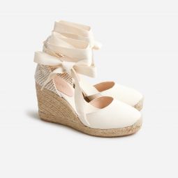 Made-in-Spain lace-up high-heel espadrilles