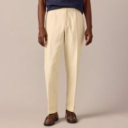 Crosby Classic-fit pleated suit pant in Italian linen-cotton blend