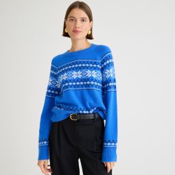 Fair Isle crewneck sweater in Supersoft yarn