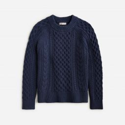 Cable-knit crewneck sweater