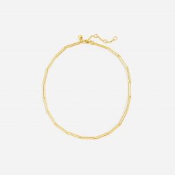 Dainty gold-plated paper-clip collar necklace