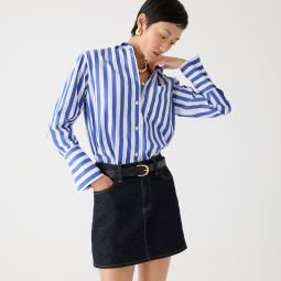 Garu0026ccedil;on classic shirt in stripe cotton poplin