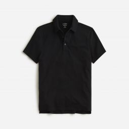 Sueded cotton polo shirt