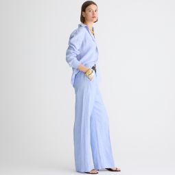 Wide-leg essential pant in linen
