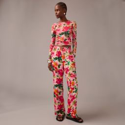 Full-length Astrid pant in floral chiffon