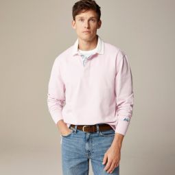 Rugby shirt with striped placket