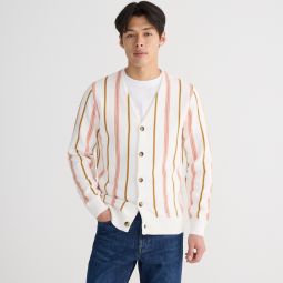 Heritage cotton cardigan sweater in stripe