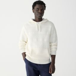 Cotton guernsey-stitch hooded sweater