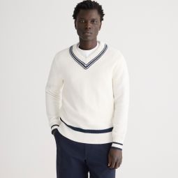 Cotton V-neck cricket sweater