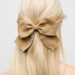 Canvas bow hair clip