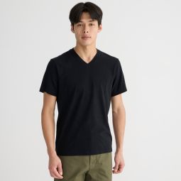 Sueded cotton V-neck T-shirt